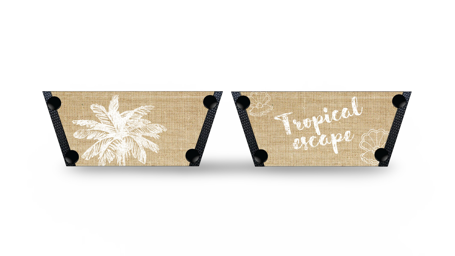 Close-up of Tropical Escape interchangeable strap  by Soule Footwear on white background