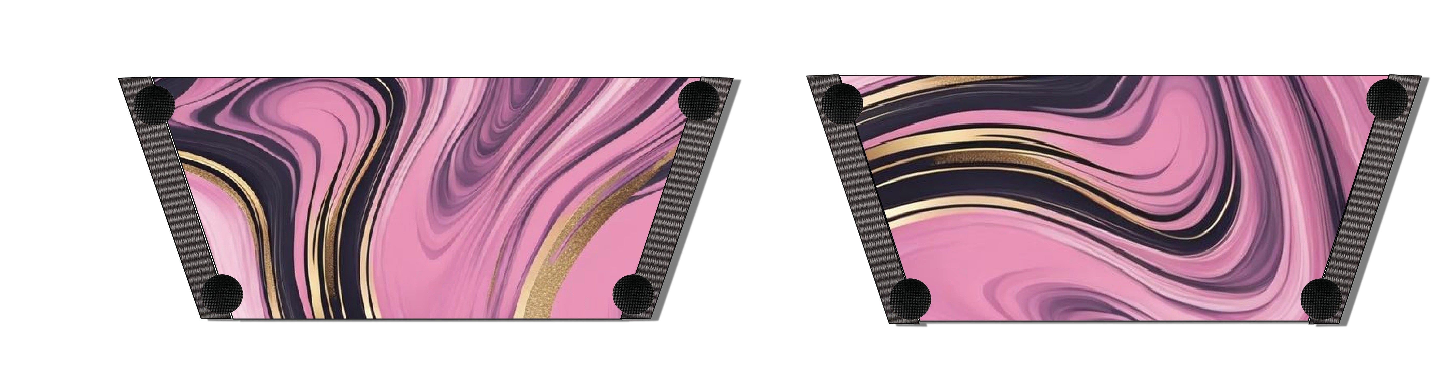  Pink Swirl Symphony swirling pink purple and gold fluid art marble interchangeable strap by Soule Footwear — left and right view