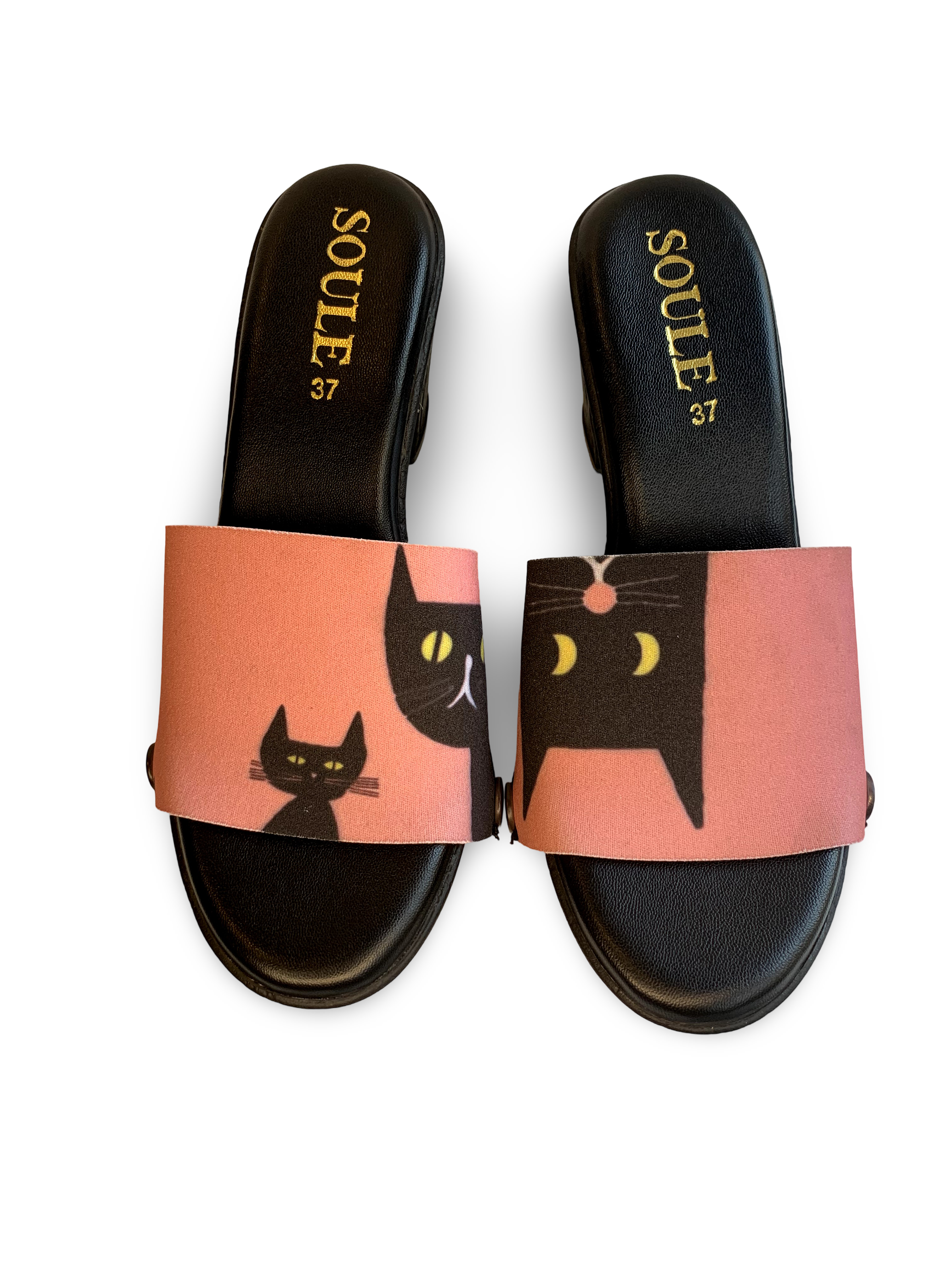 Black Cat Women Shoes Strap