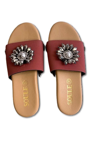 Soule Silver Circle Brooch clip-on sandal accessory – top view pair

