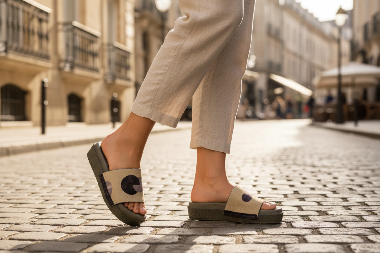 Playful Fluid Art + Abstract Modern Art 1 sole 2 straps interchangeable sandals combo, UK 3-8 — Soule