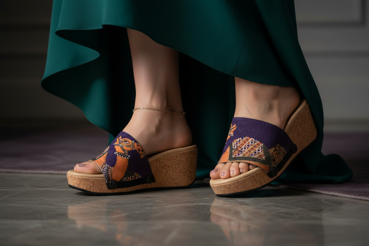 Close-up with butterfly pattern strap