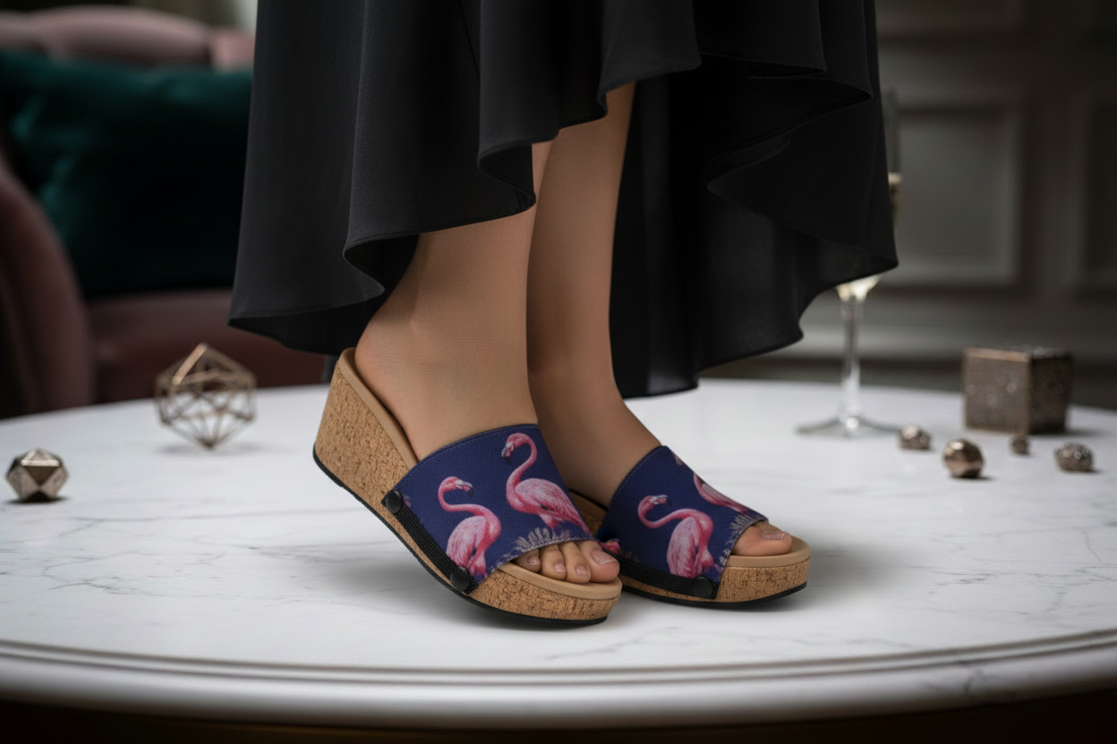 Close-up with flamingo strap