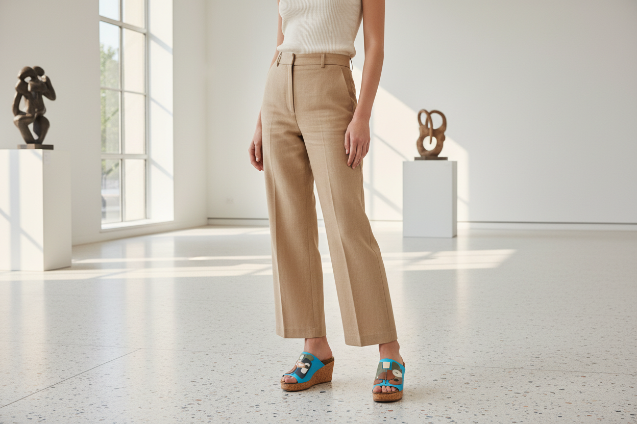 Modern Muse interchangeable sandal pair in contemporary sculpture gallery by Soule
